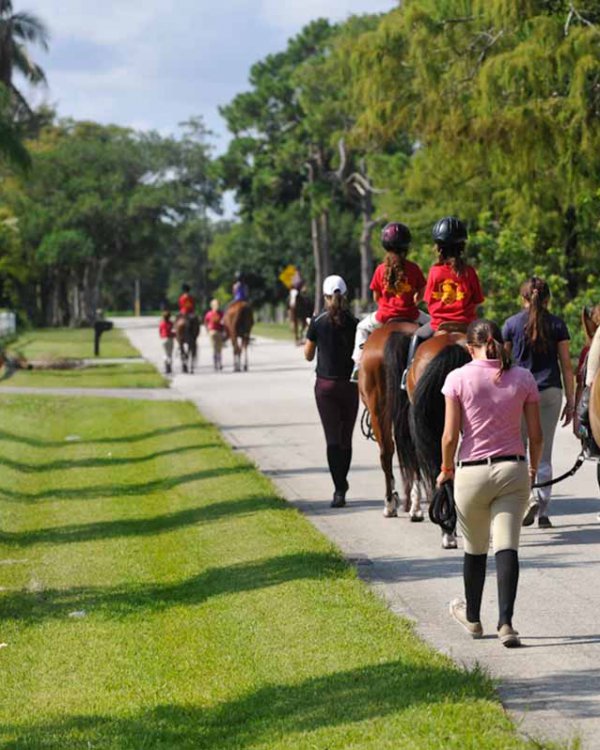 Riding horses at the Pine Hollow Camp