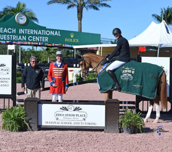 David Blake riding horse at the Palm Beach International Equestrian Center