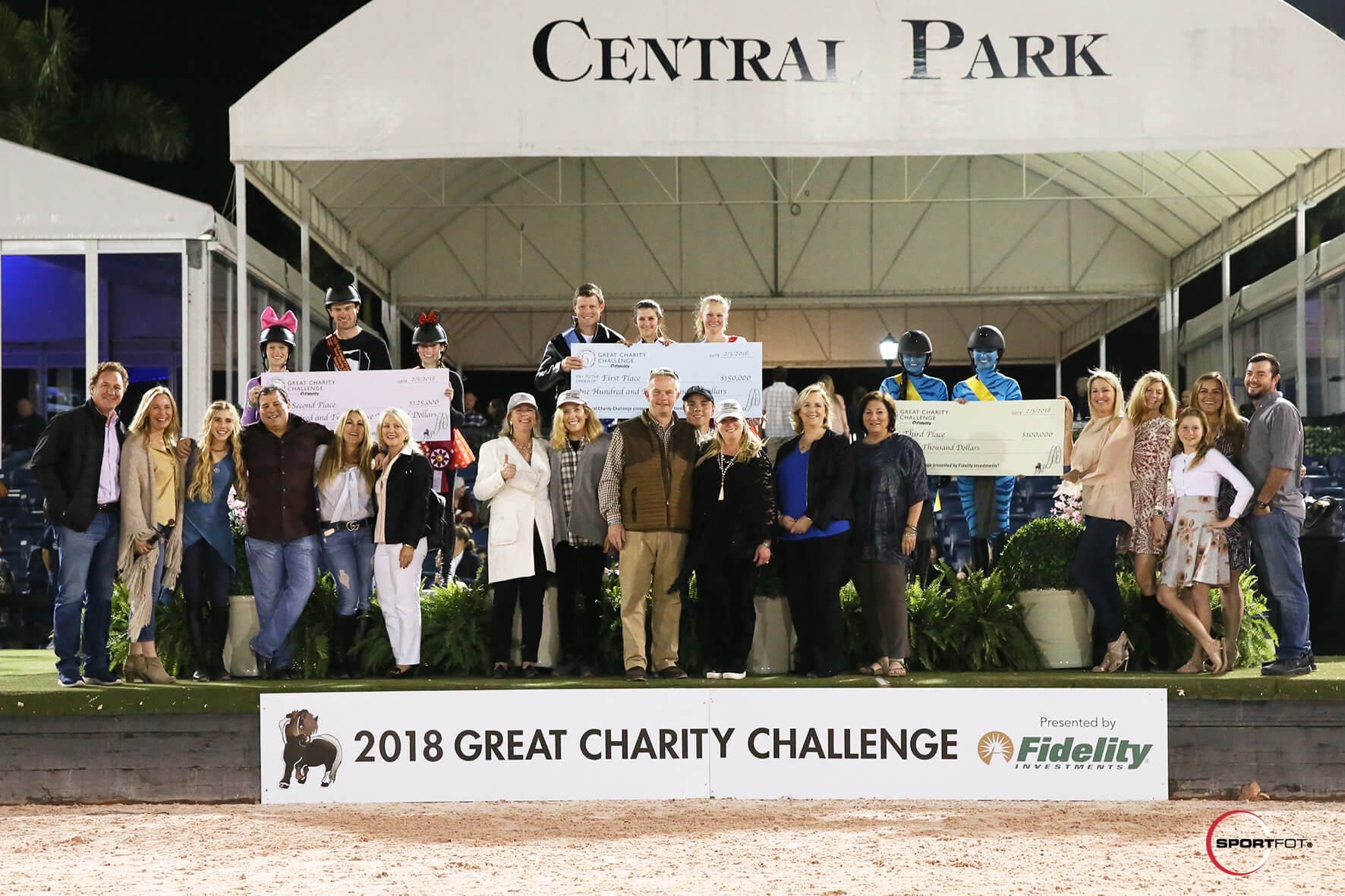 2018 Great Charity Challenge Top 3 teams on podium